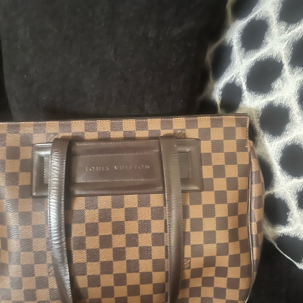 Louis Vuitton Brown and Tan Checkered Handbag